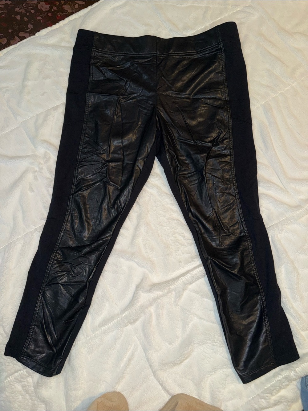 LOFT Black Faux Leather Lounge Leggings